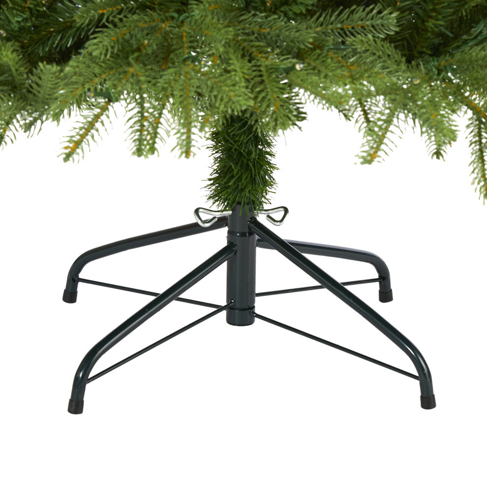 6.5' Vancouver Fir Natural Look Faux Xmas Tree W/ Lights & Bendable Branches