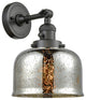 Large Bell 1-Light LED Sconce, Oil Rubbed Bronze, Glass: Silver Mercury