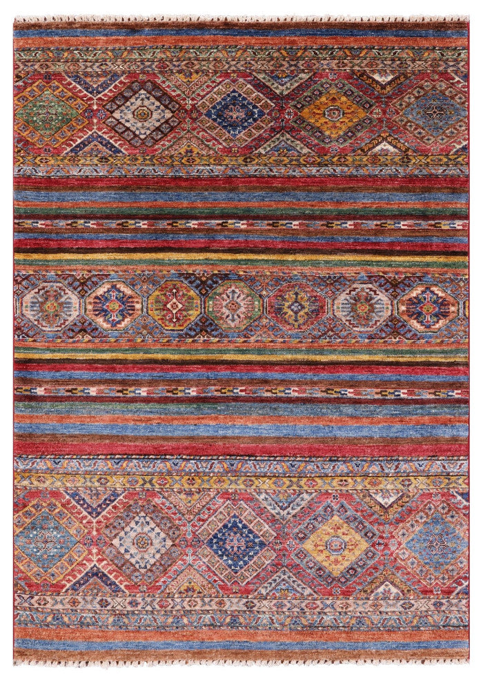 3' 10" X 5' 2" Khorjin Super Kazak Handmade Rug Q10774