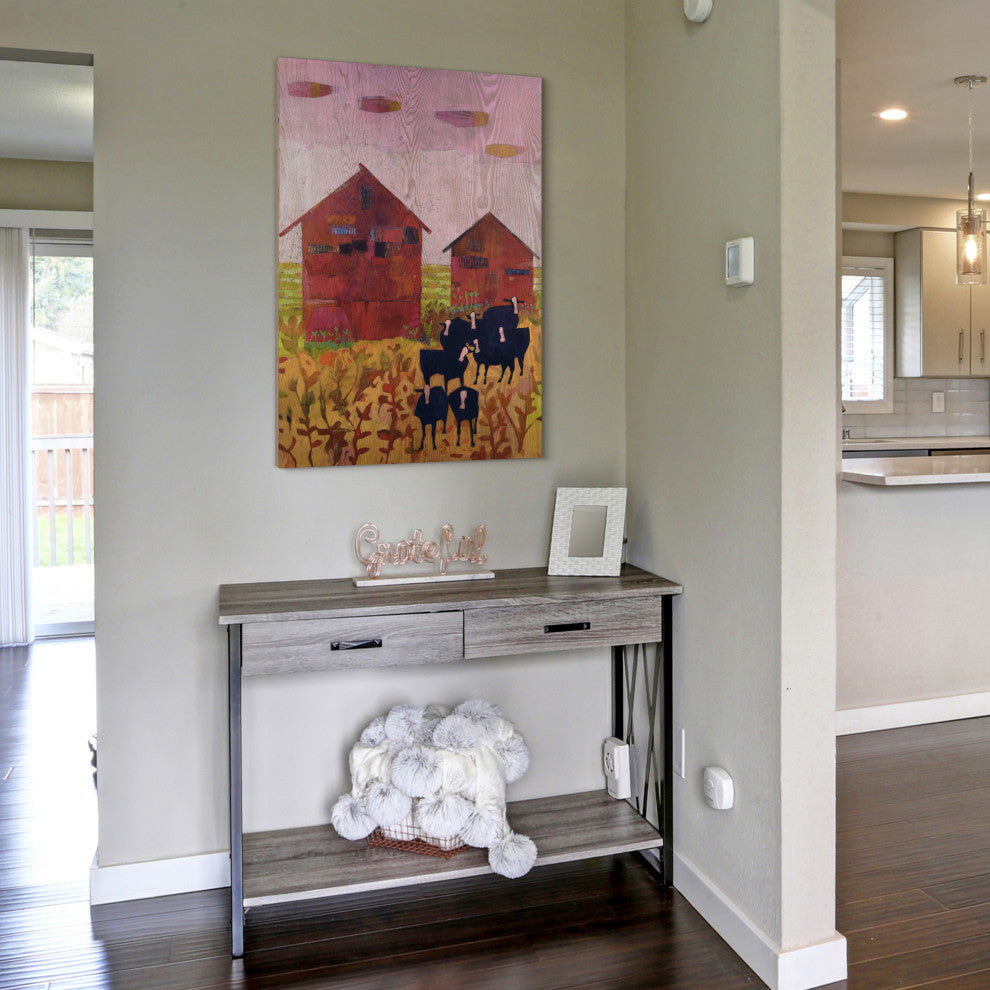 "Orland Barnyard" Fine Giclee Printed on Hand Finished Ash Wood Wall Art