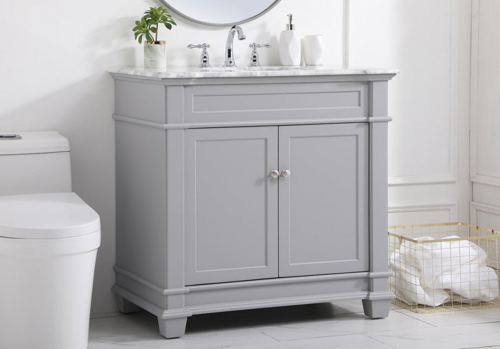 Weston Single Bathroom Vanity Set, Grey, 36