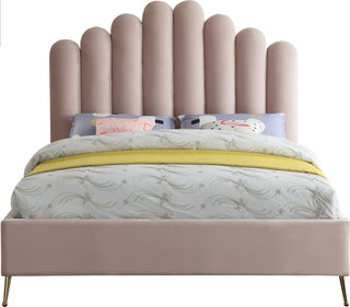 Lily Velvet Bed, Pink, Queen