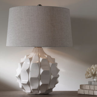 Uttermost Guerina Scalloped Lamp, White
