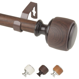 Eula 1" Diameter Curtain Rod, Dark Walnut, 170-240"