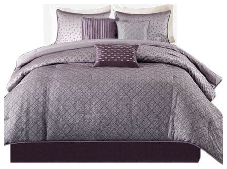 Madison Park Biloxi 7 Piece Comforter Set, Purple