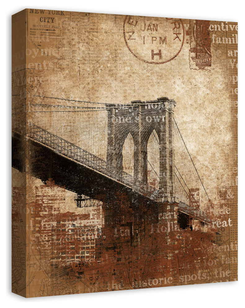 Brooklyn Bridge Distressed Print on Canvas