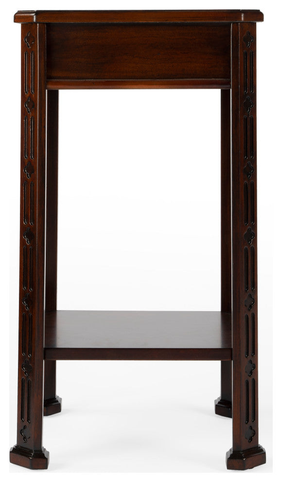 Moyer Wood Side Table With Storage, Dark Brown