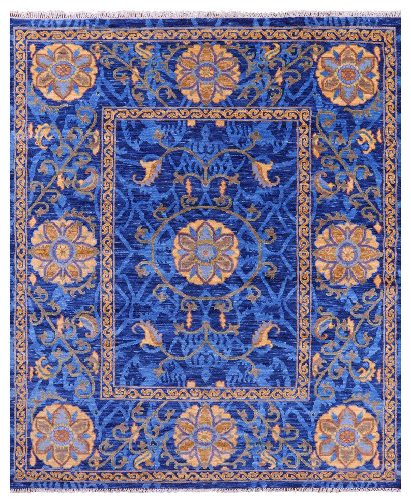 Handmade William Morris Wool Rug 8' 0" X 10' 0" - Q13677