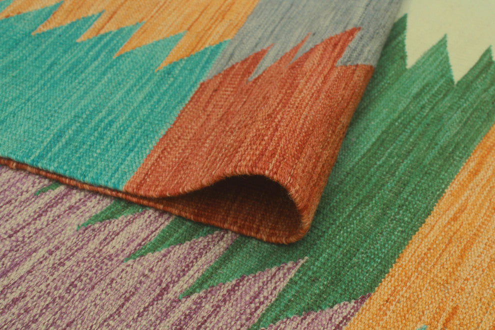 Winchester Kilim Clay Rust/Blue Rug, 7'11x9'8