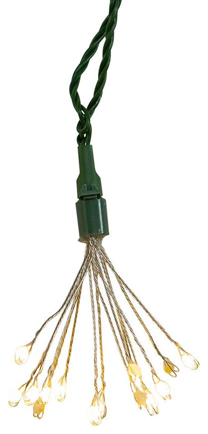 75 Light, Cluster Lights and Warm White Twinkle LED Lights Green Wire