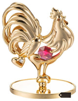 24K Gold Plated Crystal Studded Rooster Ornament
