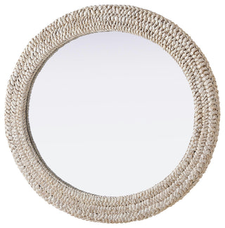 Home Living Oval Cornhusk Mirror 30x36, Linen White