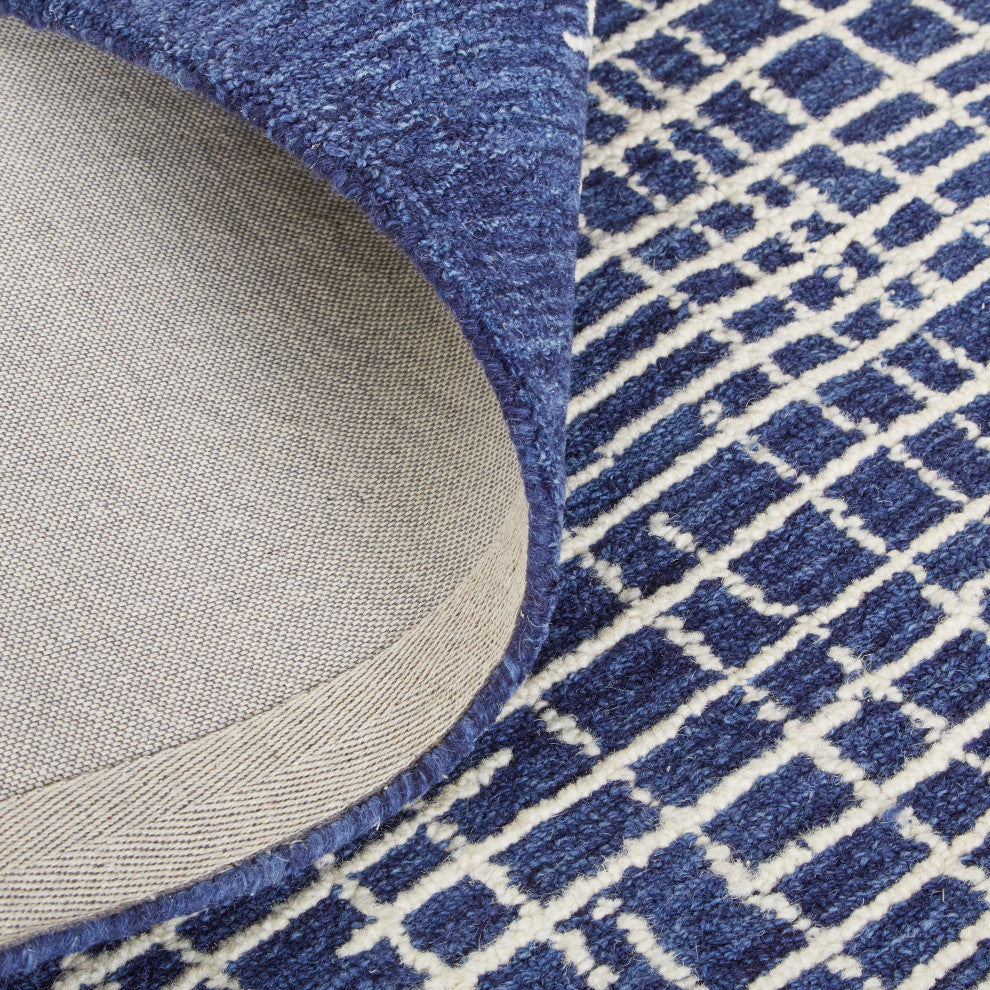 Weave & Wander Carrick Architectural Rug, Navy, 10'x14'