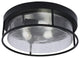 16" 3-Light Flush Mount Light, Matte Black, Smoke Bubble Glass