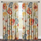Laural Home Multi Watercolor Poppies Sheer Window Curtain, 95"
