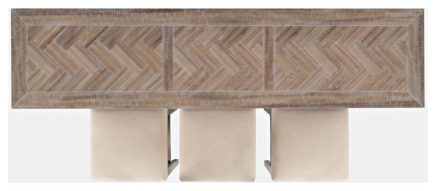 Herringbone Counter Height Four Piece Console 74 Dining Table Set