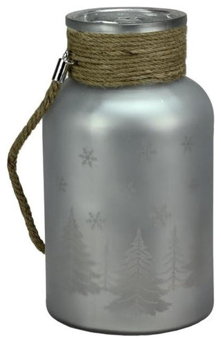 10" Christmas Trees and Snowflakes Candle Holder