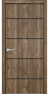 Solid French Door 18 x 84 | Planum 0015 Walnut with| Bathroom