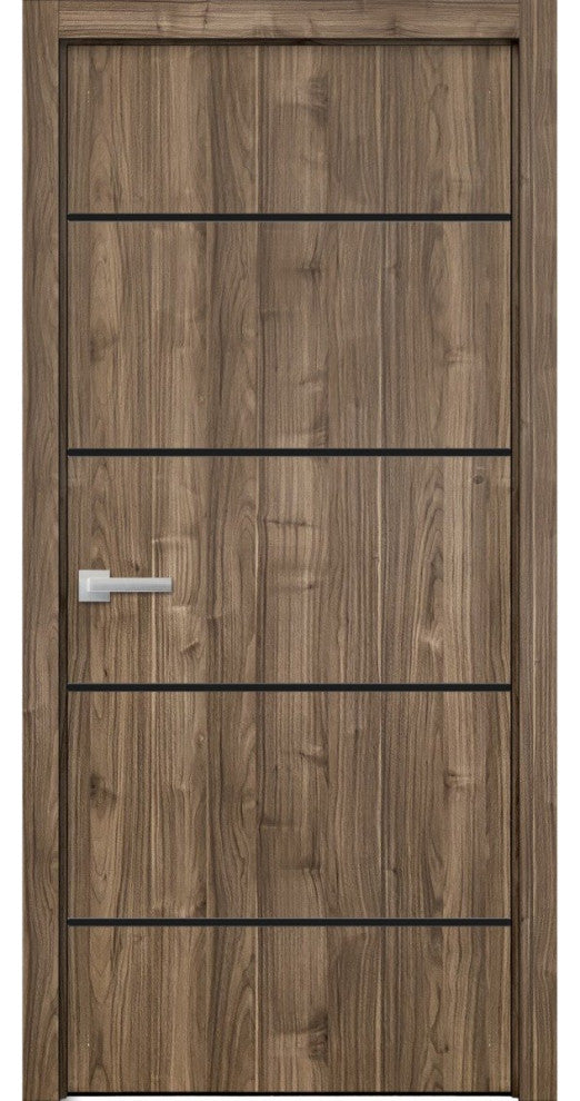 Solid French Door 18 x 84 | Planum 0015 Walnut with| Bathroom