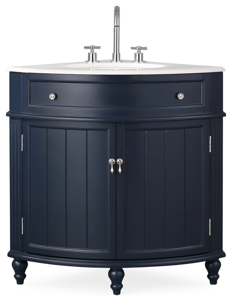 24"� Triadsville Navy Blue Corner Bath Vanity