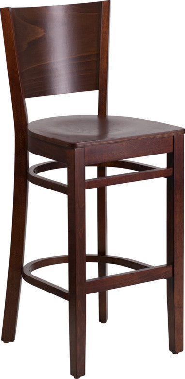 Lacey Series Solid Back Mahogany Wood Restaurant Chair