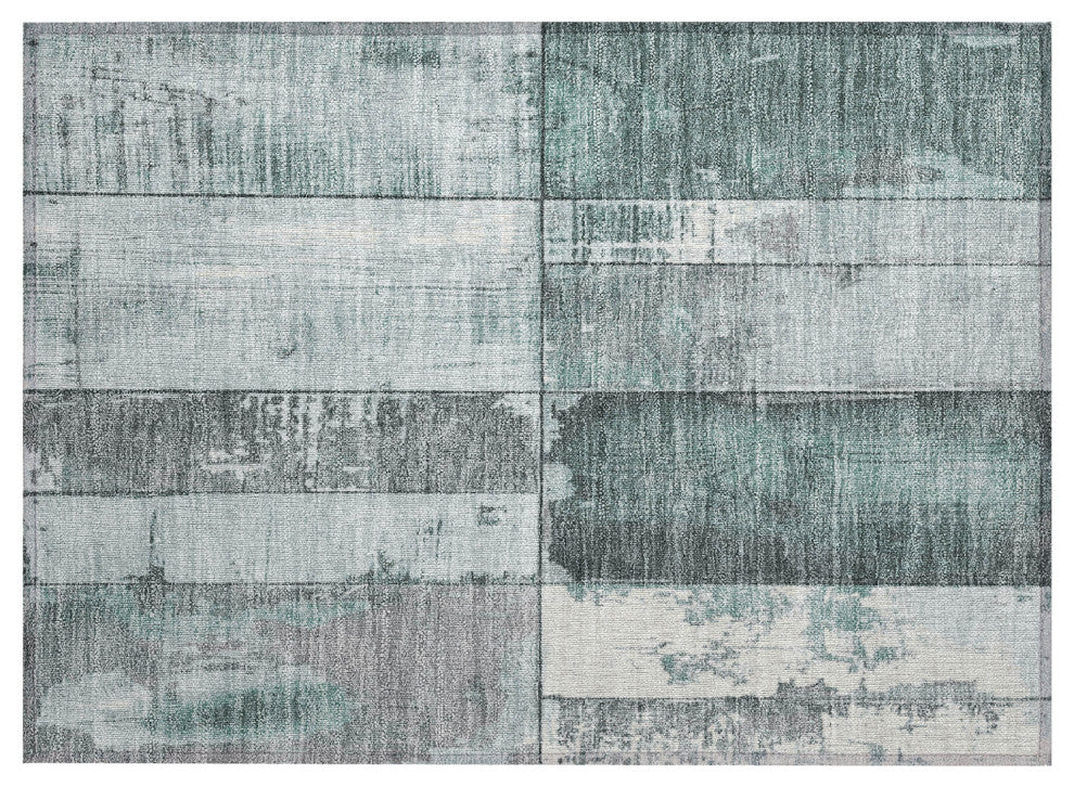 Machine Washable Indoor/Outdoor Chantille ACN1877 Teal 1'8" x 2'6" Rug