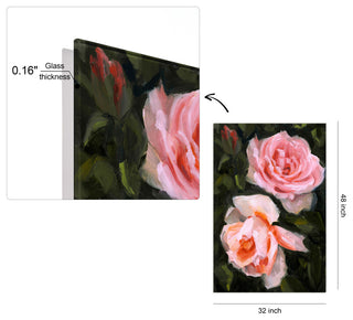 "Ethereal Roses" Frameless Reverse Printed Tempered Art Glass Wall Art, Tmp-210784-4832