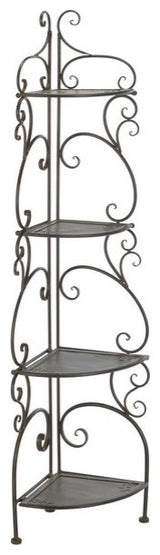 Safavieh Turuca 4 Tier Corner Shelf, Black Rust