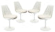 Modern White Tulip Dining Side Chair Fabric Set of 4