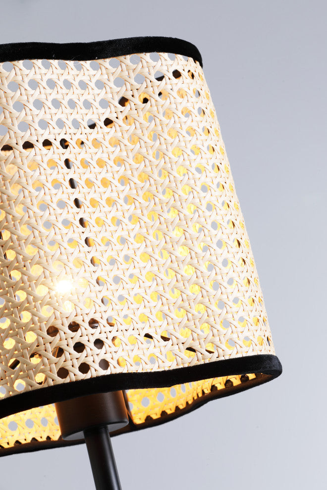 Vidalite Gal Rattan and Velvet Table Lamp