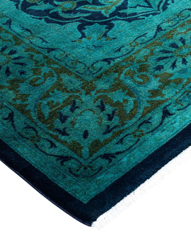 Overdyed, One-of-a-Kind Hand-Knotted Area Rug Blue, 6'2"x8'4"