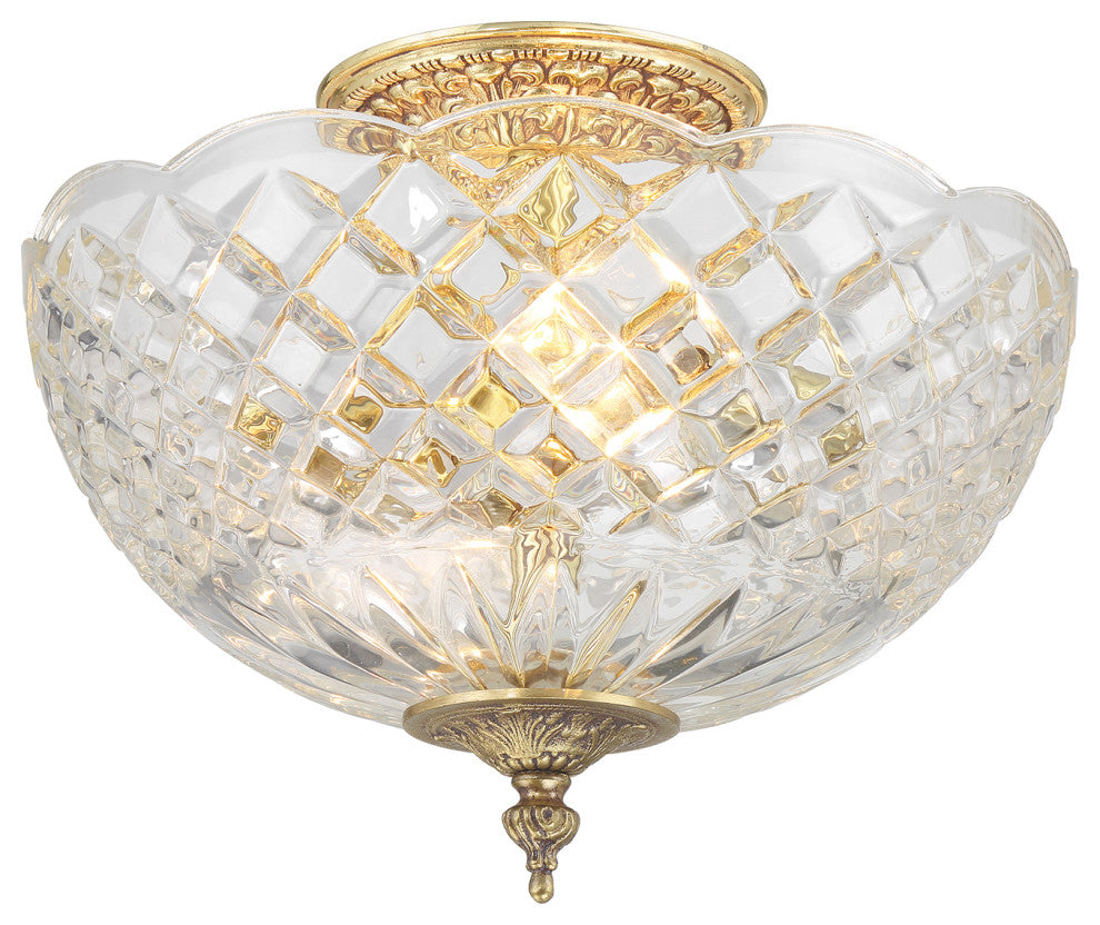 Milton 2 Light Olde Brass Semi Flush Mount