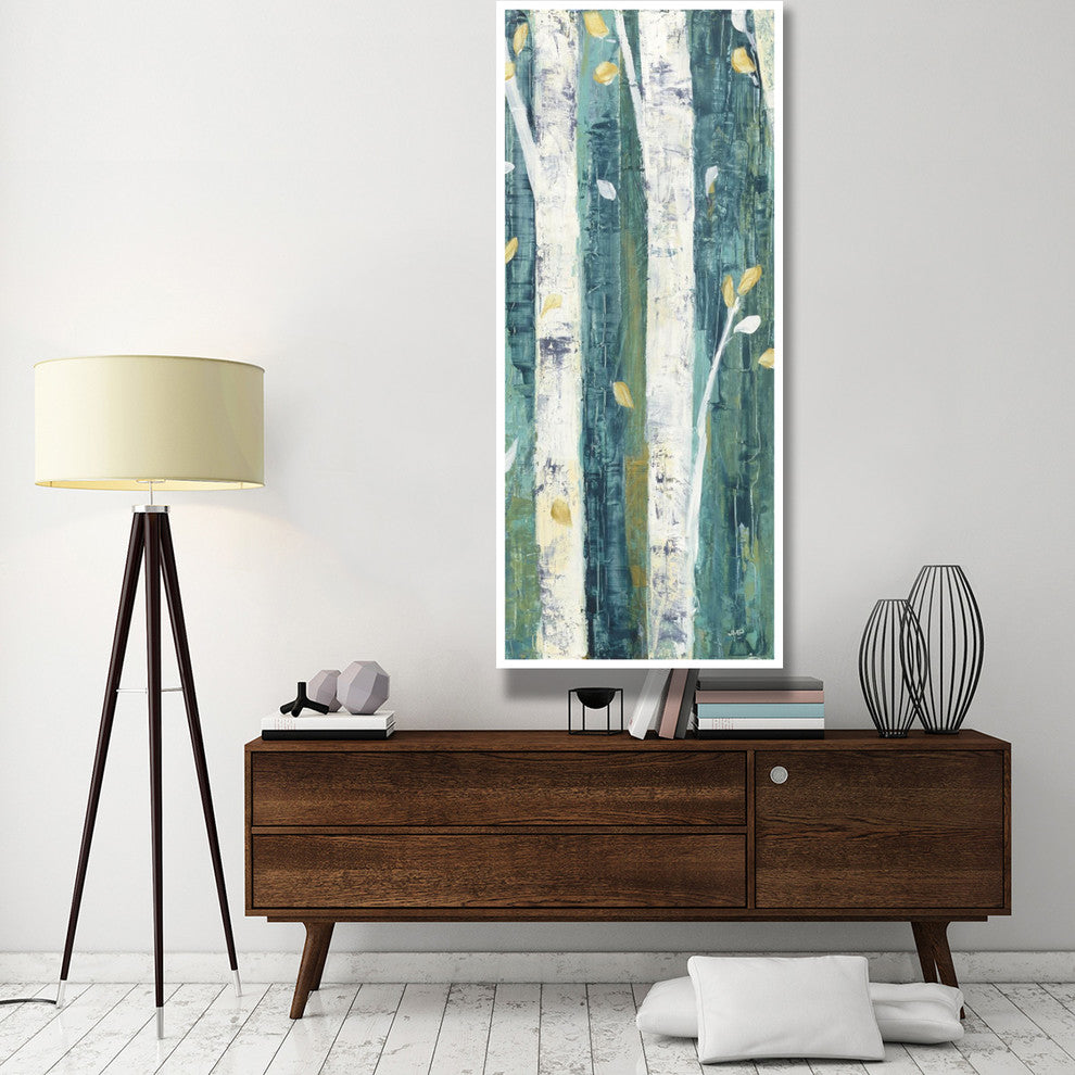 "Birches in Spring Panel II" Digital Paper Print by Julia Purinton, 32"x77"