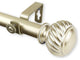 Cruller 1" Curtain Rod, Black, Gold, 120"-170"