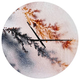 Moss Agate and Dendrite Crystals Macro Large Metal Wall Clock, 23"x23"