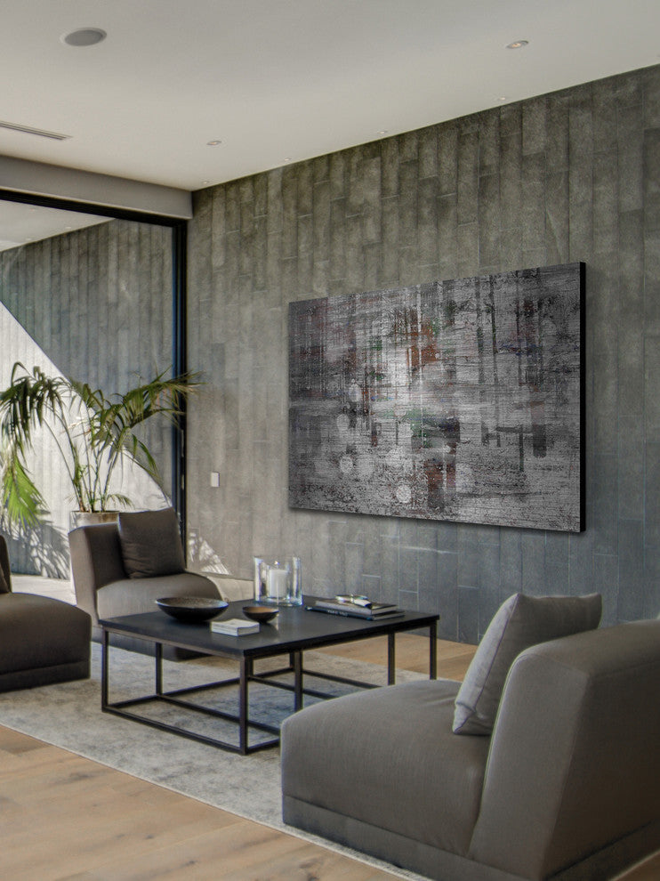 "Winter Tree Lights" Painting Print on Brushed Aluminum, 60"x40"