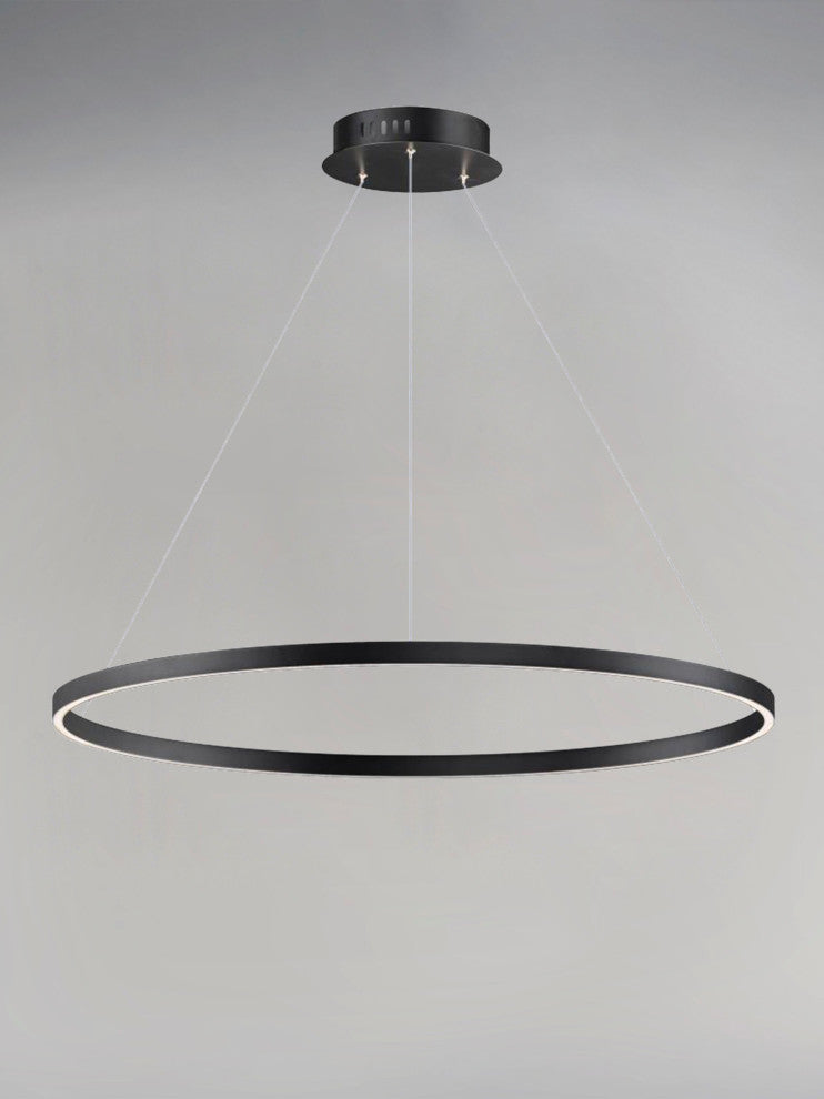 ET2 E22728 Groove 40"W LED Ring Chandelier - Black