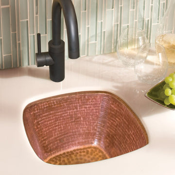 Native Trails CPS47 Rincon 13" Undermount Single Basin Copper Bar - Antique