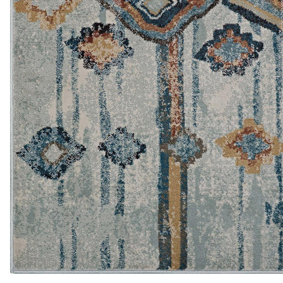 Modway Jenica Distressed Moroccan Tribal Abstract Diamond 8'x10' Area Rug