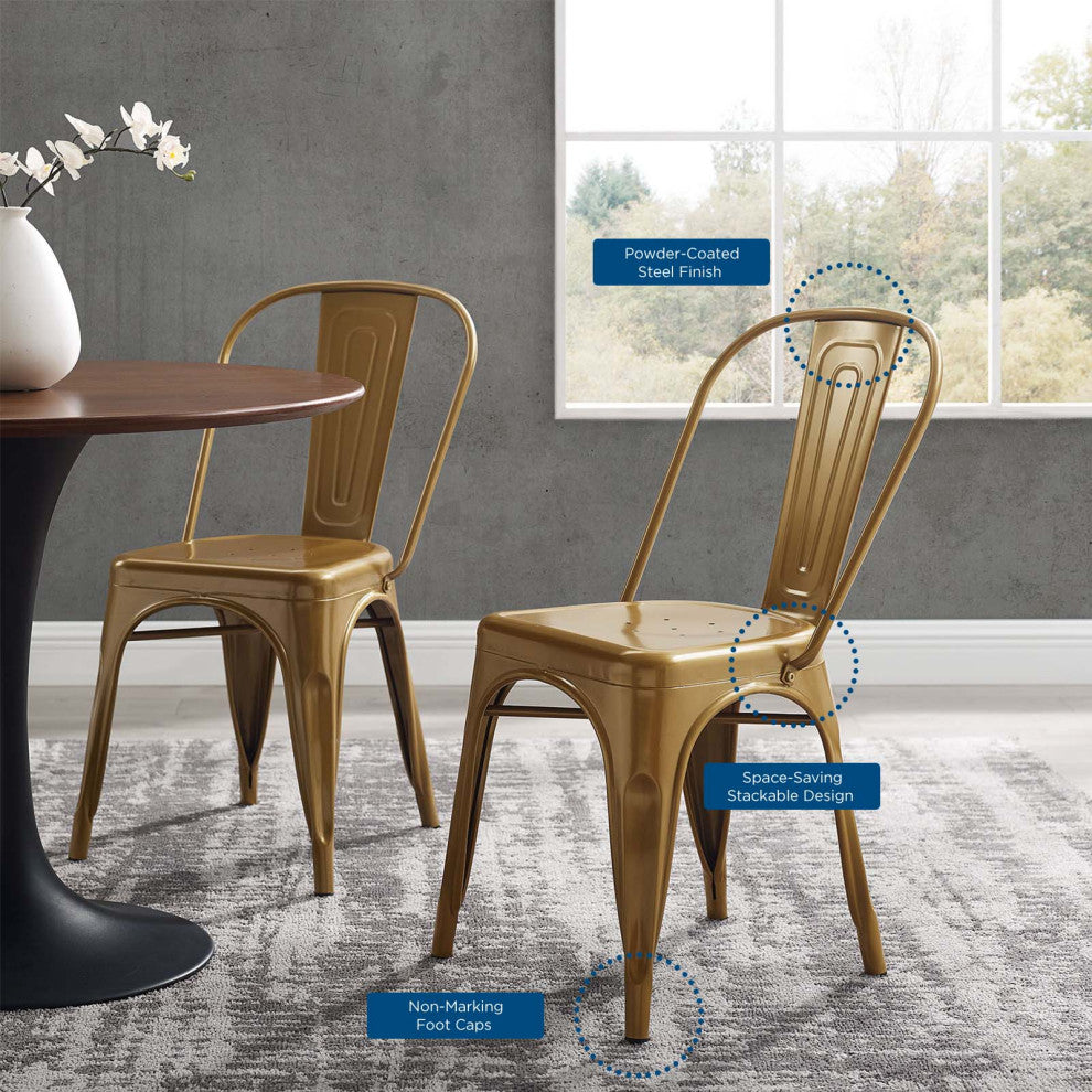 Promenade Bistro Dining Side Chair Set of 2 EEI-3859-GLD