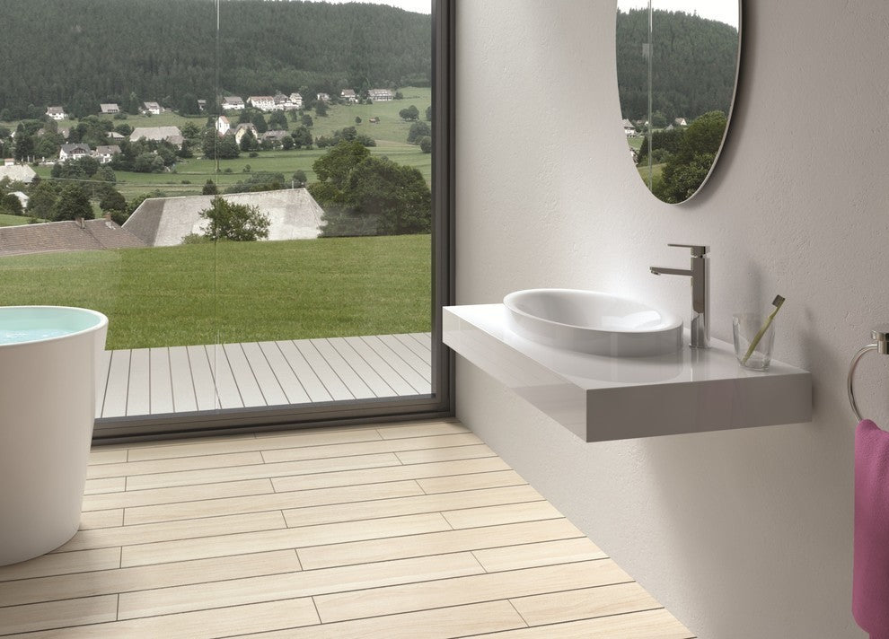 ADM Eclipse Wall Mounted Sink, White, 35", Matte White