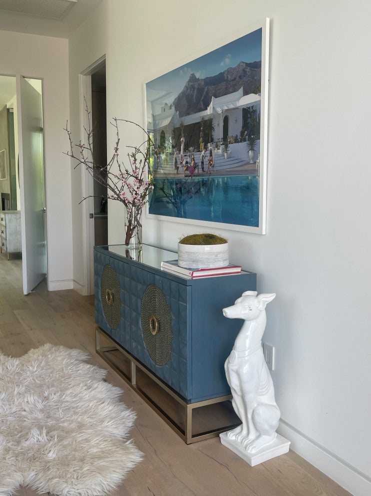 Zelda Studded Sideboard With Gold Legs