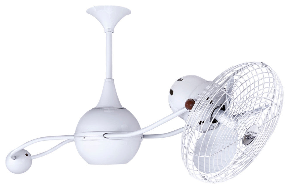 Brisa 2000 Rotational Ceiling Fan With Mahogany Blades, Gloss White