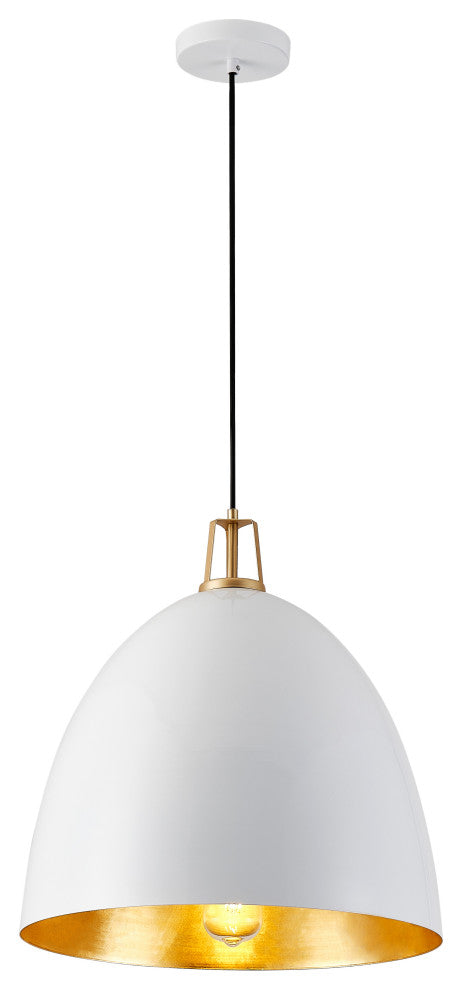 Industrial Dome Metal Hanging Pendant Light Fixtures for Kitchen Island, White