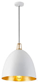 Industrial Dome Metal Hanging Pendant Light Fixtures for Kitchen Island, White