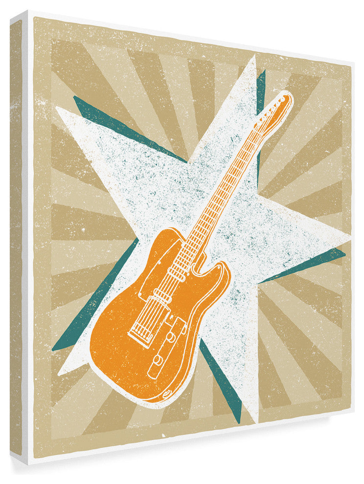 John W. Golden 'Guitar Brown' Canvas Art, 35"x35"