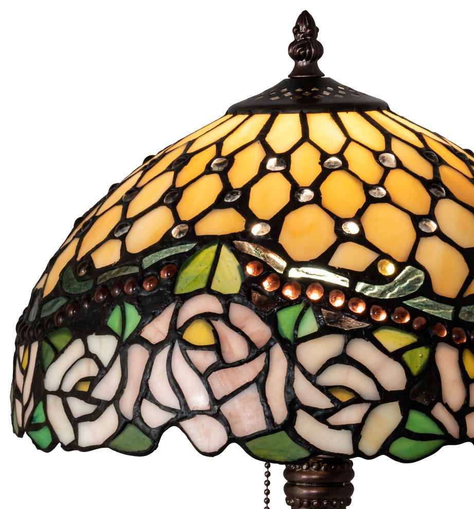 Meyda lighting 82304 19" High Jeweled Rose Table Lamp