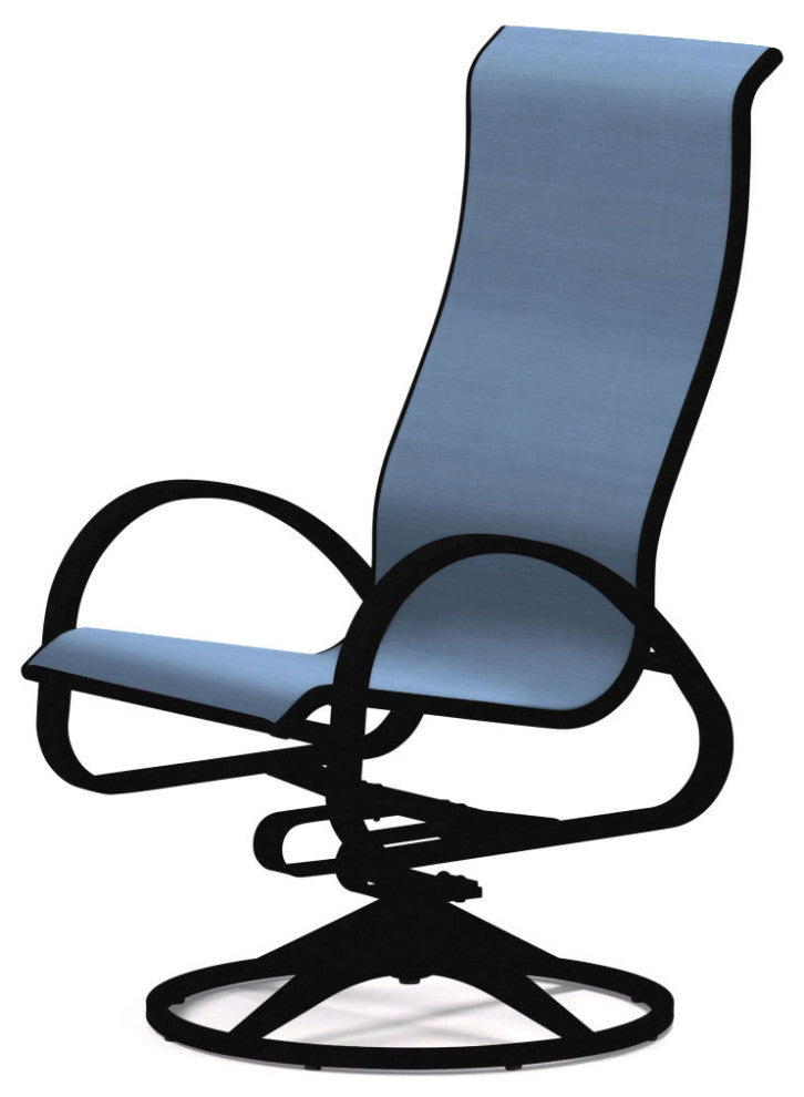 Aruba II Sling Supreme Height Swivel Rocker, Textured Black, Sky