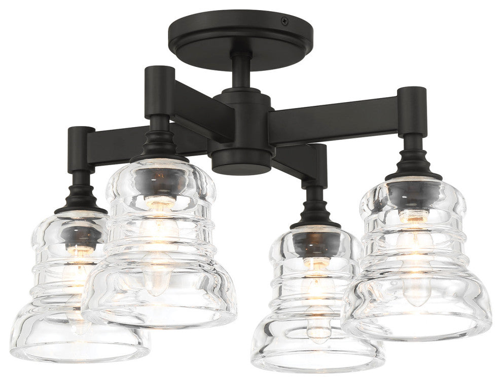 Crystorama Lighting Group GRG-1045 Gregory 4 Light 17"W - Matte Black