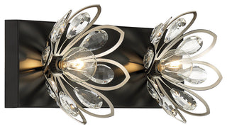 Savoy House Poppy 2LT Bath Vanity Light 8-1724-2-66, Matte Black/Satin Nickel